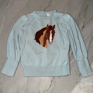 Light blue sweatshirt with horse design
